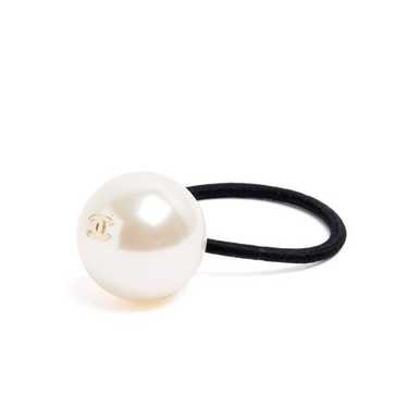 CHANEL hair tie　 シャネルヘアゴム　CHANEL　hair CHANEL 16V BLACK elasticized Chanel hair tie Pearl Gold CC