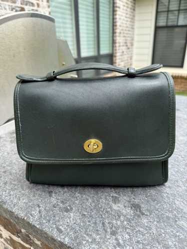 Vintage Coach 2way Court Bag Green Genuine Gift 0612b | eBay
