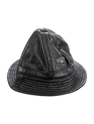 帽子 Marine serre MOON LEATHER BUCKET HAT Leather hat Marine Serre Black size Not specified