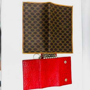 小物 CELINE Logo Macadam Key Case Celine Black Macadam Key Case Small Good – AMORE Vintage Tokyo