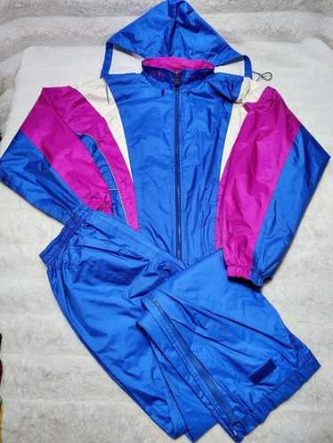ウォーキング・ランニングウェア 00s asics set up track jacket & pant y2k Vtg. ASICS Gore Tex 90s Y2K Two Piece Tracksuit Blue Neon