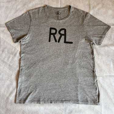 【RRL】 ロゴプリント ラウンドネック コットン半袖Tシャツ/gray Rrl logo print t-shirt - Gem