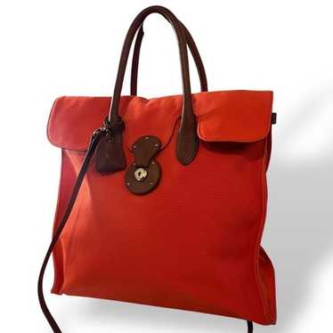 【RALPH LAUREN】ORANGE Canvas Ricky Tote Ralph lauren canvas ricky - Gem