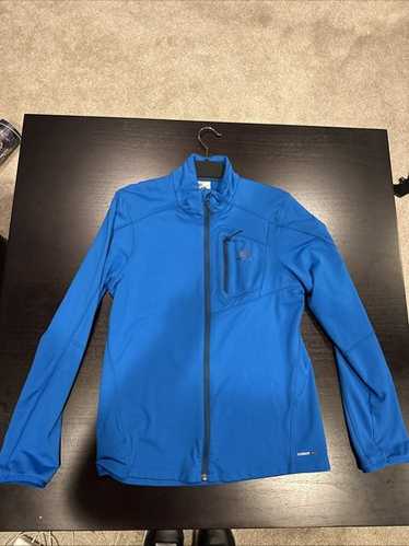 Salomon 水色 ファー付きジャケット Colour-Block Skiwear Down Jacket With Fox Fur Trim - blue