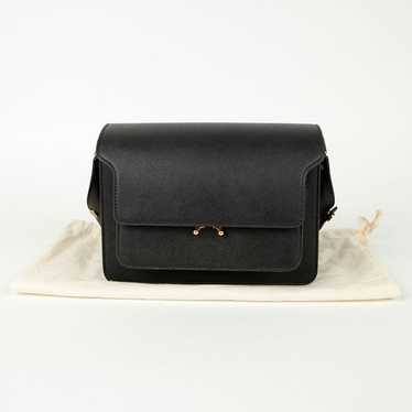 ★MARNI★ Medium Calfskin Trunk Shoulder Bag Black SBMPN09NO Marni Trunk Bag Medium Shoulder Crossbody Black Calf Leather