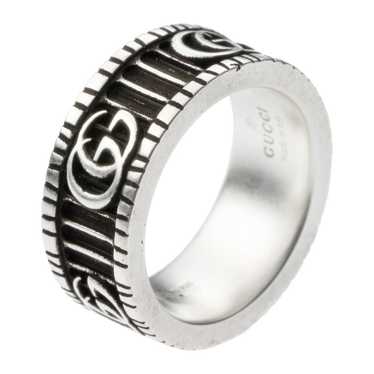 Gucci★素敵！Aged 925 Silver Double G Ring Gucci Double G Marmont Two Tone Silver Ag925 Vintage Style
