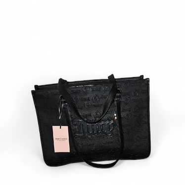 【JUICY COTURE】キルティングバッグ【黒】 Juicy Couture Handbag Black Gray Gothic Print Studded Faux