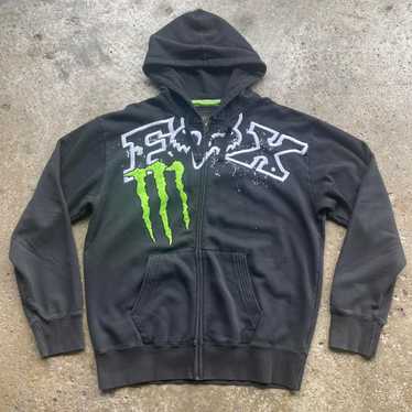 FOX MONSTER Y2K 前面プリント コラボプルオーバーパーカー 黒 L Y2k monster energy fox - Gem