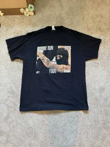 JAY-Z BEYONCE ON THE RUN ツアーTシャツ Jay Z Beyonce On The Run Tour 2014 Double Sided T-Shirt Size