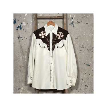 Two Tone 1970s H Bar C Button Down Shirt - image 1