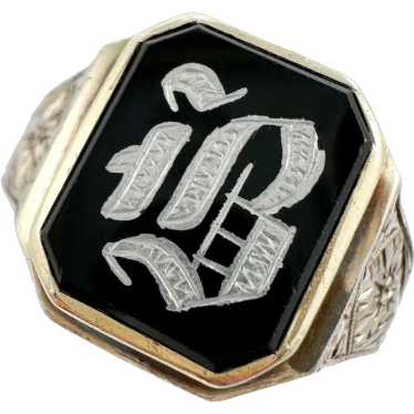 Art deco mens signet - Gem