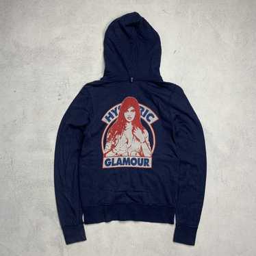 X-girl × HYSTERIC GLAMOUR ZIP UP HOODIE Used Hysteric Glamour Blondie Girl Zip Hoodie (L) Gray Men's