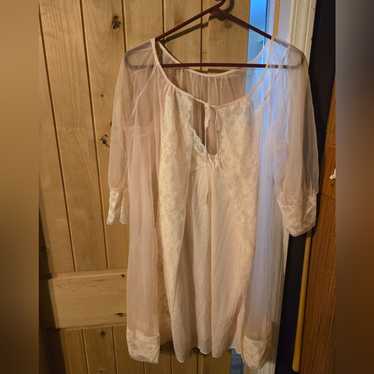 Sheer Pink Lace Nightgown - image 1