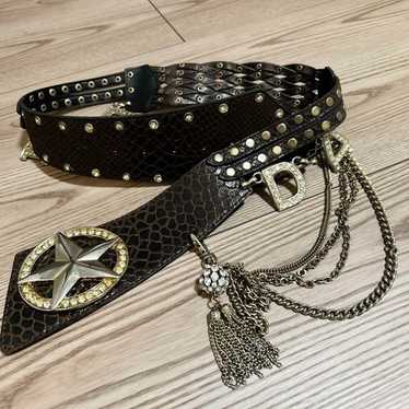 d.i.a.黒×ゴールド装飾 ベルト DIA d.i.a. Belt Fur Chain Black Gold Women's Fashion
