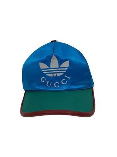 GUCCI adidas コラボ レザーキャップ ブルー サイズM GUCCI x adidas Baseball Cap with Chin Strap Leather Logo