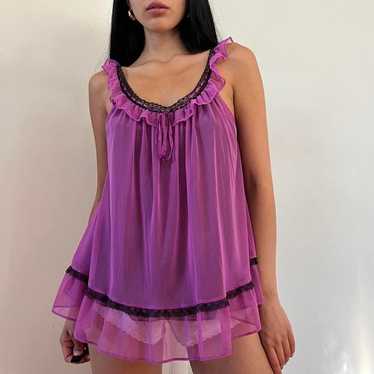 y2k purple sheer mesh babydoll nightgown - image 1