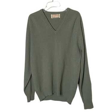 Vintage Men's ALAN PAINE Red Cotton V-Neck Sweater 40… - Gem
