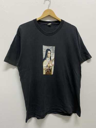 レア90s Vintage Archaic Smile Mary Jesus T Jesus Christ Barcode T-shirt, Vintage Rare Archaic Smile T