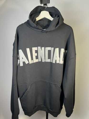 【24AW】BALENCIAGA Tape Type ロゴ コットン フーディ Balenciaga balenciaga tape type - Gem
