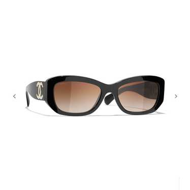 CHANEL ブラックオーバーサイズサングラス シャネル CHANEL サングラス レディース メンズ （ブラック