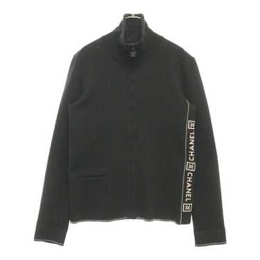 CHANEL ジップアップジャケット　38 難あり　ヴィンテージ CHANEL シャネル ブルゾン ロゴテープニットジャケット 04P