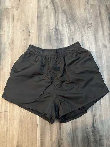 【EEUN】Fog Black Shorts Fear of God Essentials Jet Black Sweat Shorts | PacSun