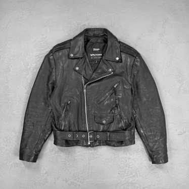 90s WILSONS vintageライダースジャケット　ハードロック ⚡️SOLD⚡️ Vintage 90's Wilsons Cropped Leather Biker