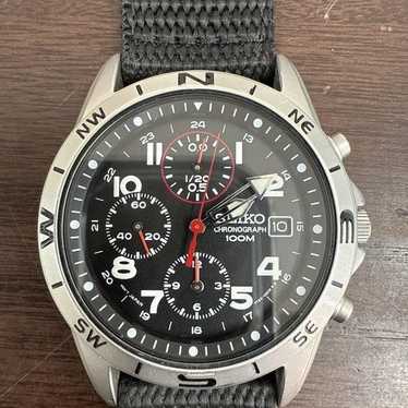 時計 SEIKO CHRONOGRAPH 7T92-0DX0 QUARTZ Seiko Chronograph 100M 7T92-0DX0 SND399P Quartz Black Mens