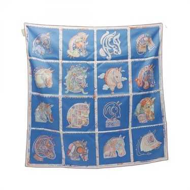 エルメス カレ90 Chevaloscope Rose/Bleu/Multicolore HERMES Silk Chevaloscope Scarf 90 White Bleu Multicolor