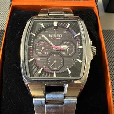 SEIKO WIRED V14J-0BA0ソーラー 腕時計 SV/PK 箱説付 Wired seiko v14j - Gem