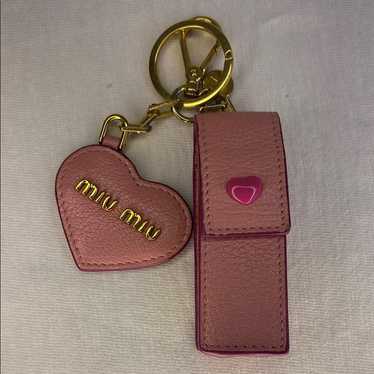 新品正規品【MiuMiu】Leather key holder 革製キーホルダー MIU MIU - 【美品】 miu miu / ミュウミュウ | Black Leather