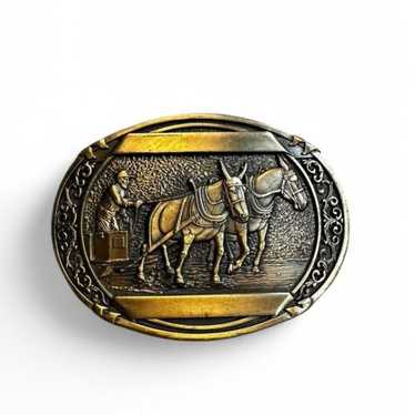 Vintage Award Design Medals Solid Brass Belt Buckle O… - Gem