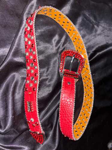 b b simon 赤黒ベルト ジルコニア希少 Bb simon belt mens - Gem