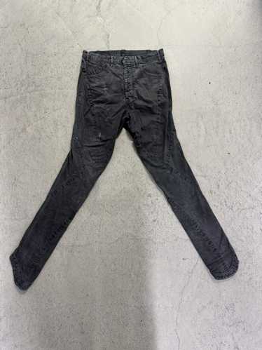 パンツ julius archi Destroy coating denim pants JULIUS High Waist Wide Distressed Denim Pants （Black