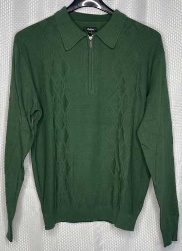 【Malbon】ゴルフウェア★Knit hybrid long-sleeved polo shirt Malbon golf knit polo - Gem