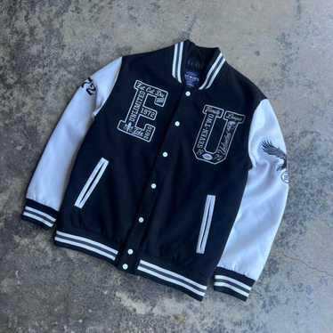 ジャケット・アウター 90s Markecko wool varsity stadium jacket Ecko Unltd 72 Varsity Wool Royal Blue Letterman Jacket