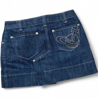 スカート VIVIENNE WESTWOOD WOMEN Denim Mini Skirt Blue Blue Foam Denim Miniskirt by Vivienne Westwood on Sale