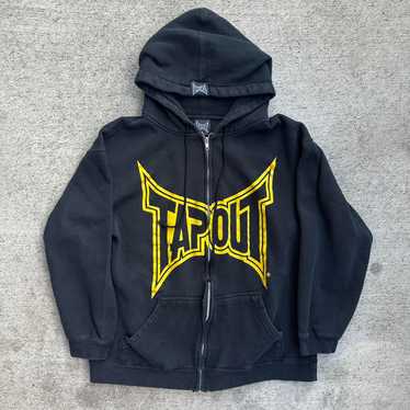 tapout パーカー Vintage Tapout Hoodie Mens Black Full Zip Hooded Jacket Iwo