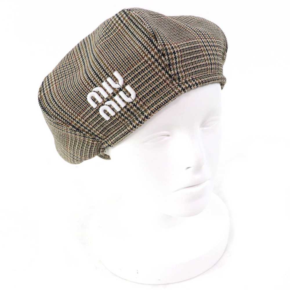 Miu Miu Miu Miu Miu Miu Glen check pattern Beret … - image 1