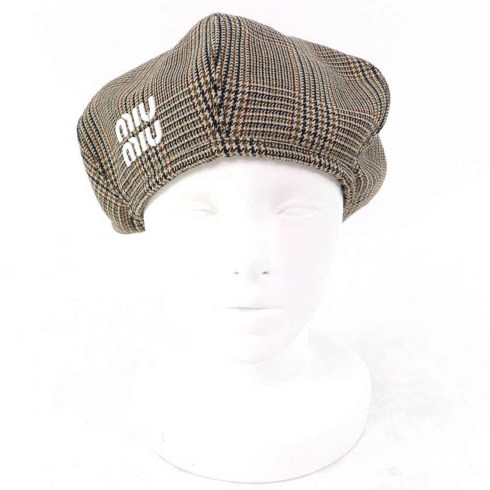 Miu Miu Miu Miu Miu Miu Glen check pattern Beret … - image 2
