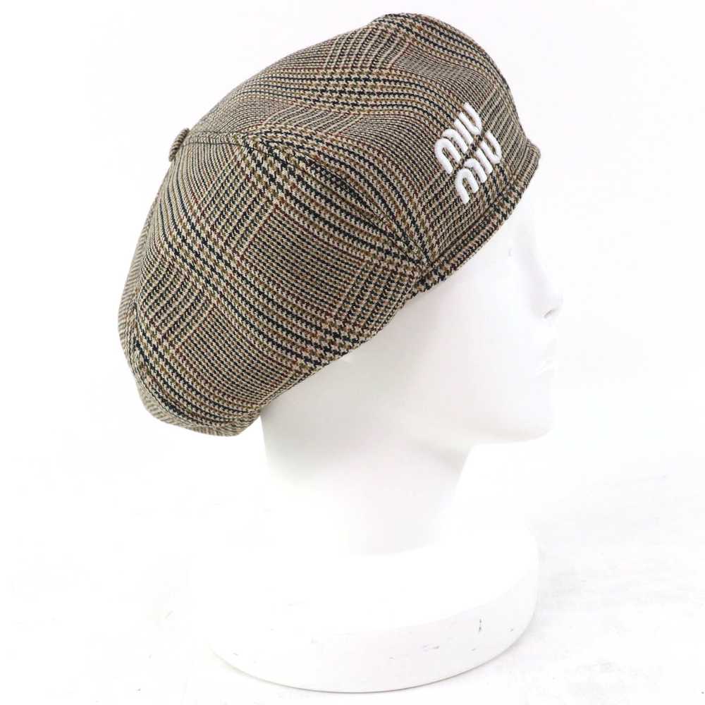 Miu Miu Miu Miu Miu Miu Glen check pattern Beret … - image 3