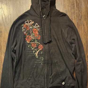 トップス Obelisk Velour&Leather Hybrid Zip Hoodie 1_05c3209a-8a8d-439a-b214-