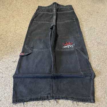 90’s JNCO JEANSブラックカーゴパンツ 最高 90s パンツ w36 ギミック テック y2k カーゴパンツ JEANS