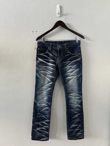 パンツ \"Tornado Mart\"Skull Flare Denim Tornado Mart Pierced Flared Jeans – Paroxa Studios