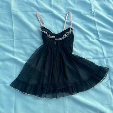 Vintage Y2k Victoria’s Secret Black Mesh Babydoll