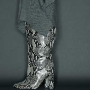 Dvf Gladyss Grey/Python Embossed Boot Size 7.5 - image 1