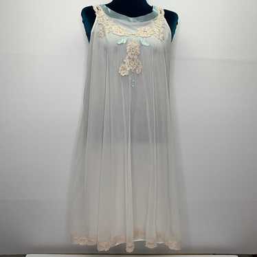 Vintage Kayser Small Nightgown Sheer Overlay Lace - image 1