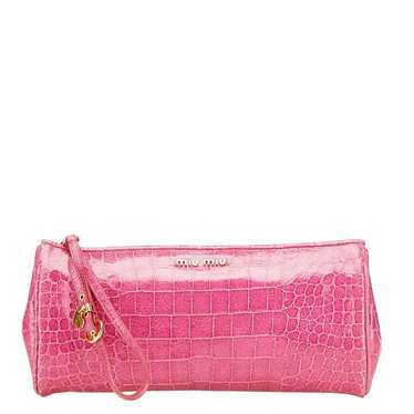 Miu Miu Miu Miu Miu Miu Croco Embossed Patent Pou… - image 1