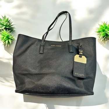 激安価格！Marc Jacobs The Tag Pebbled Leather Tote 2way New MARC JACOBS Calfskin Leather Shoulder Tote Bag Black | eBay