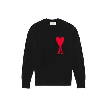 ★【AMI PARIS】 アーミー ハート ロゴ ウール ビニ★BLACK★ セール】アミパリス Ami Paris ami paris カーディガン BFUKC002
